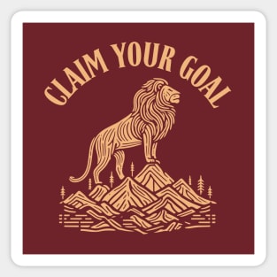 "Peak Dominance" Lion and Goal Achievement Sticker